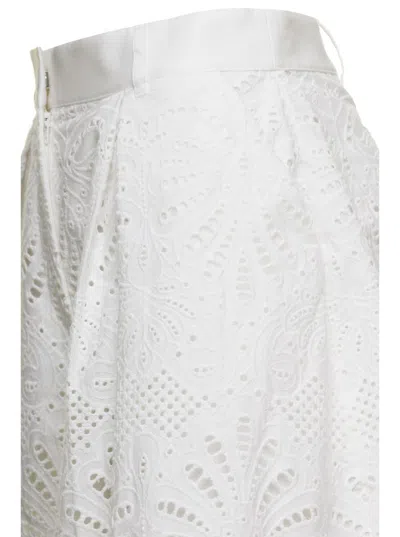 Shop Self-portrait Sangallo Shorts In White