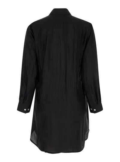 Shop The Rose Ibiza Black Relaxed Blouse With Concealed Closure In Silk Woman