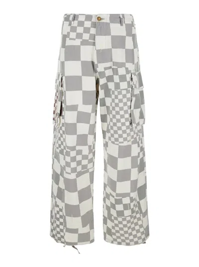 Shop Erl Unisex Printed Cargo Pants Woven In Grey
