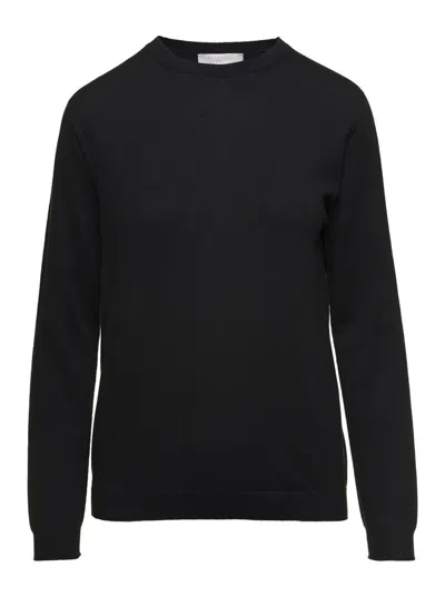 Shop Antonelli Black Crew Neck Sweater In Cashmere Blend Woman