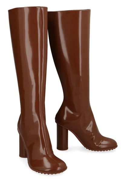 Shop Bottega Veneta Atomic Leather Boots In Brown