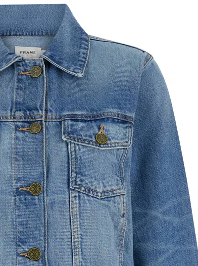 Shop Frame Denim Jacket In Blu