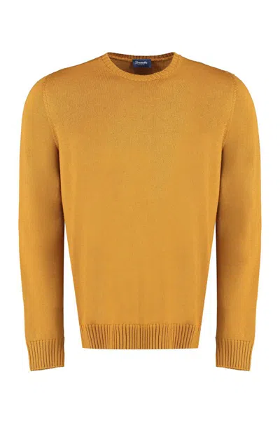 Drumohr Wool Crew Neck Pullover In Camel