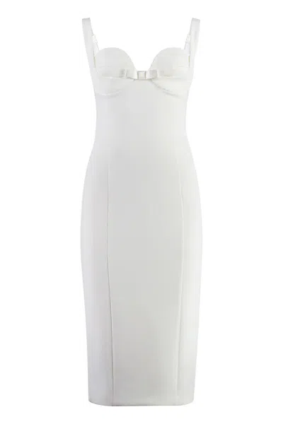 Shop Elisabetta Franchi Sheath Dress In White
