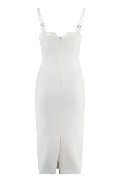 Shop Elisabetta Franchi Sheath Dress In White