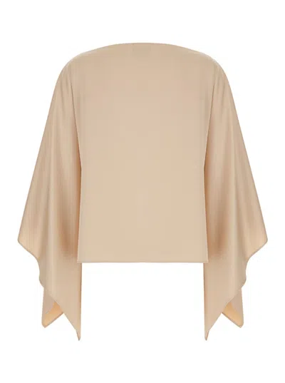 Shop Plain Beige Stole With Boat Neckline In Satin Woman In Pink