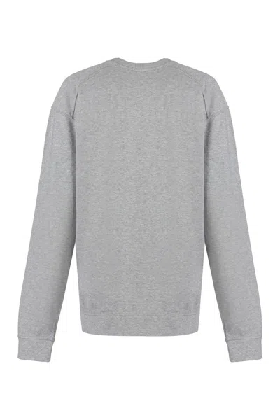 Shop Ganni Cotton Crew-neck Sweatshirt In Grey