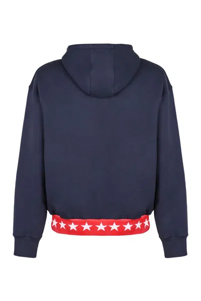 Shop Givenchy Cotton Hoodie In Blue