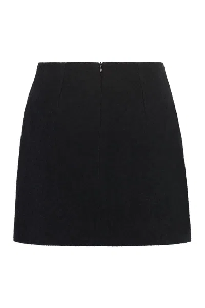 Shop Patou Knitted Mini Skirt In Black