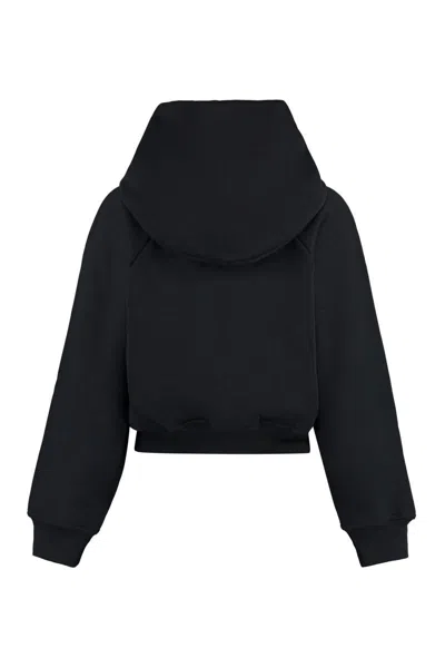 Shop Patou Logo Cotton Hoodie In Black
