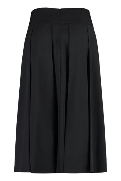 Shop Patou Pleated Skirt In Black