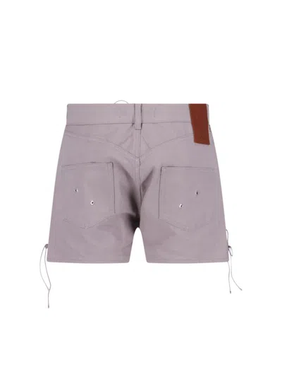 Ludovic De Saint Sernin Tailored Straight Shorts Eyelet Detailing In Pink
