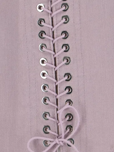Ludovic De Saint Sernin Tailored Straight Shorts Eyelet Detailing In Pink
