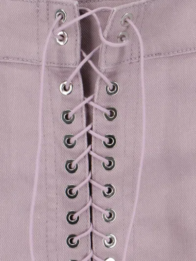 Ludovic De Saint Sernin Tailored Straight Shorts Eyelet Detailing In Pink