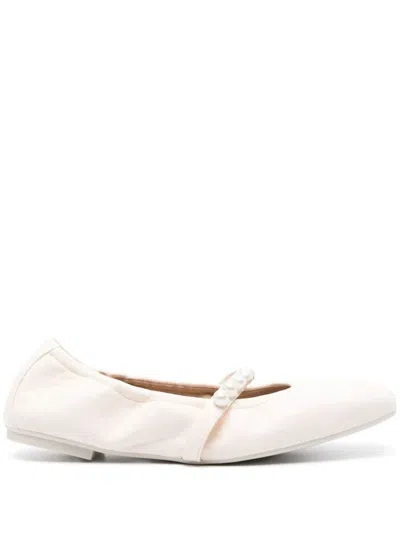 Shop Stuart Weitzman Goldie Ballet Flat Shoes In Nude & Neutrals