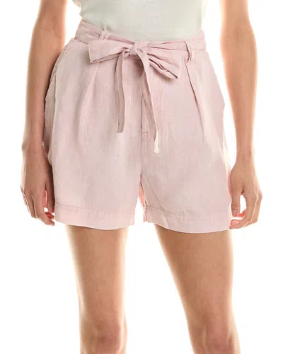 Shop Michael Stars Bex Pleated Linen Short In Pink