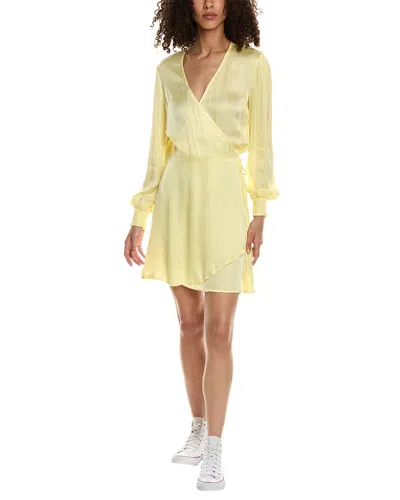 Shop Bella Dahl Wrap Front Mini Dress In Yellow