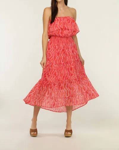 Shop Veronica M Inca Tube Midi Dress In Pink