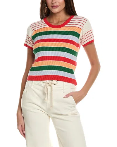 Shop Mother Denim The Itty Bitty Scoop Neck T-shirt In Multi