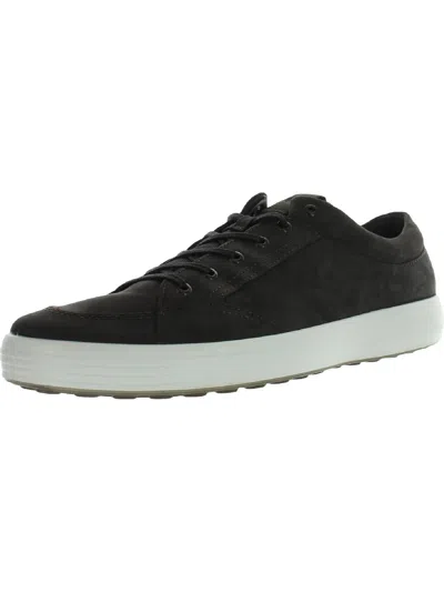 Shop Ecco Soft 7 Mens Suede Fitness Athletic And Training Shoes In Black