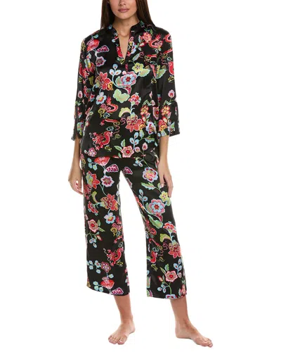 Shop N Natori 2pc Fleur Dragon Pajama Set In Black