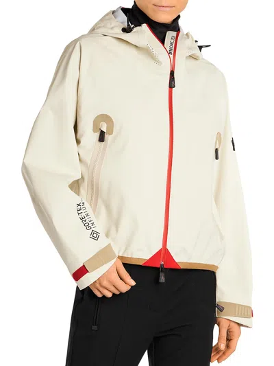 Shop Moncler Vizille Womens Lightweight Hooded Windbreaker Jacket In Beige