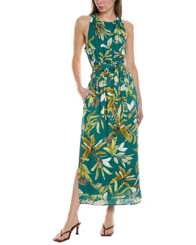 Shop Opt O. P.t. Cassandro Linen-blend Midi Dress In Multi