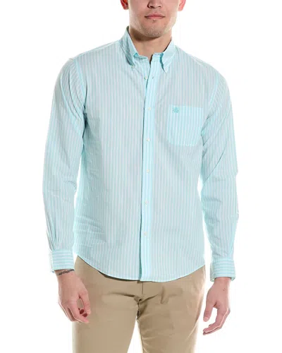 Shop Brooks Brothers Ground Stripe Woven Shirt In Blue