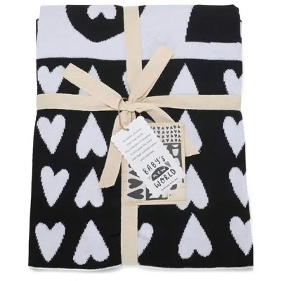 Shop Demdaco Woven Blanket In Black And White