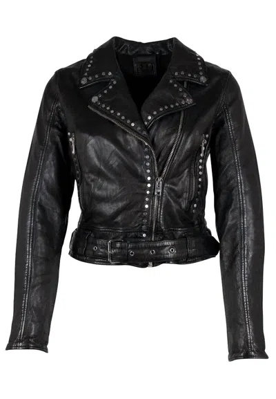 Shop Mauritius Maryn Leather Jacket In Black