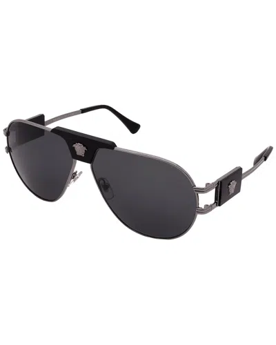 Shop Versace Unisex Ve2252 63mm Sunglasses In Black