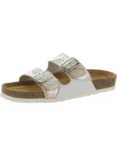 Shop Naot San Diego Womens Leather Slip On Slide Sandals In White