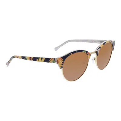 Shop Vera Bradley Jade Polarized Wayfarer Sunglasses In Gold