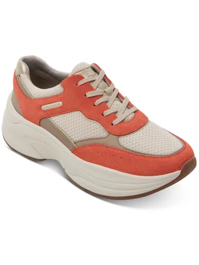 Shop Rockport Prowalker Womens Leather Chunky Casual And Fashion Sneakers In Orange