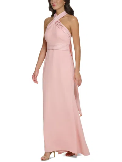 Shop Eliza J Womens Bow-back Long Evening Dress In Pink
