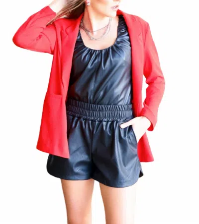 Pretty Follies Hottie Long Blazer In Red In Red