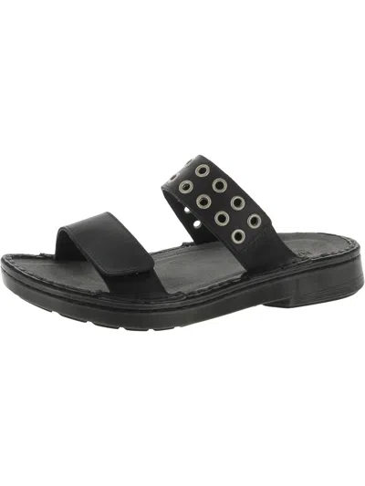 Shop Naot Alameda Womens Leather Slip On Slide Sandals In Black