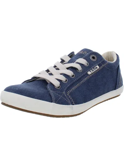 Shop Taos Star Womens Canvas Lace Up Sneakers In Blue