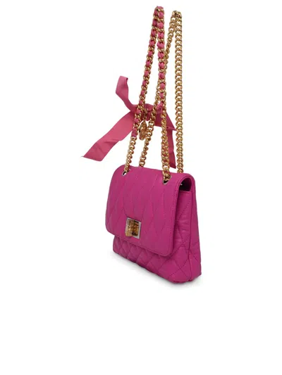 Shop Lanvin Fuchsia Arpege Leather Bag In Pink