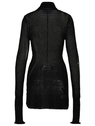 Shop Mm6 Maison Margiela Black Wool Blend Turtleneck Sweater