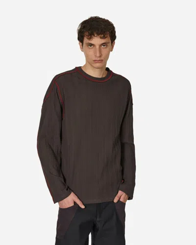 Shop Affxwrks Boxed Rib Pullover Shale In Brown