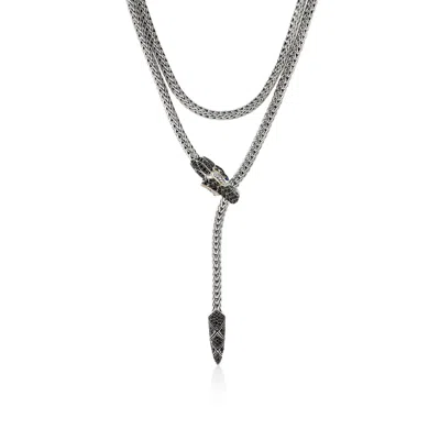 Shop John Hardy Naga Lariat Necklace In Silver