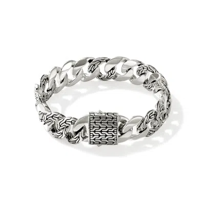 John Hardy Men's Sterling Silver Carved Chain Etched Curb Link Bracelet In Sterling Silver