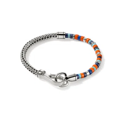John Hardy Men's Heishi Sterling Silver, Lapis Lazuli, Turquoise, & Enamel Chain Bracelet In Silver