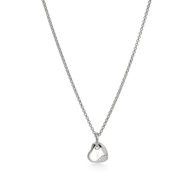 Shop John Hardy Pebble Heart Necklace In Silver