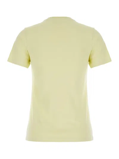 Shop Maison Kitsuné Yellow T-shirt With Fox Head Patch In Cotton Woman