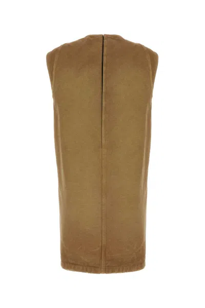 Prada Mini Abito In Cotone Cammello Donna In Beige