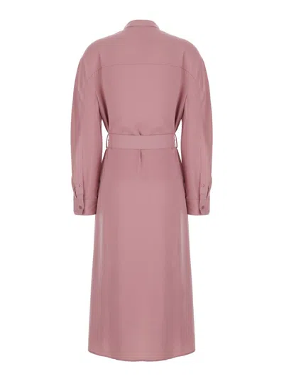 Maison Kitsuné Pink Long Chemisier Dress In Pink