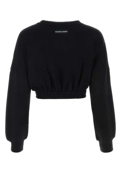 Shop Marine Serre Sweatshirts In Black
