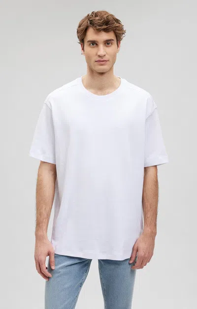 Mavi Short Sleeve Crew Neck T-shirt In Foggy Dew In White